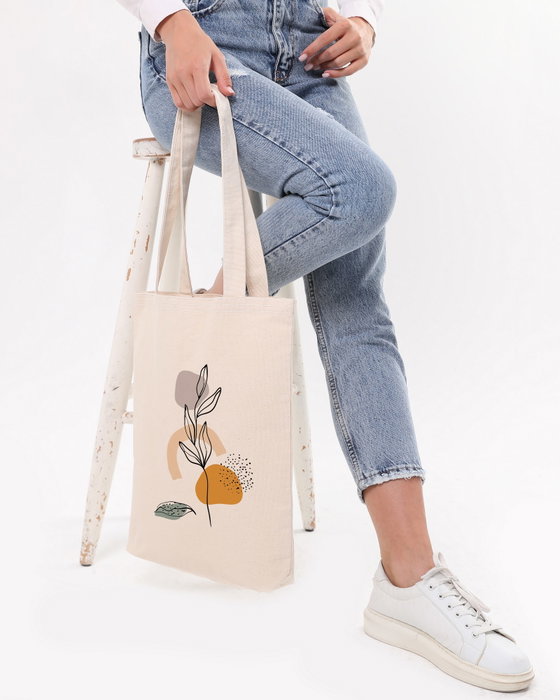 Zoozie Bags 1120 Bolso de Mano de Algodón, Color Crema, 35 x 40 x 8 cm